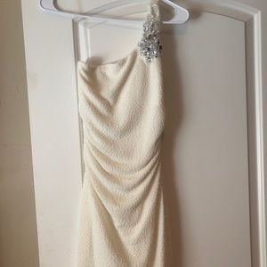 Cream sparkle dress.
